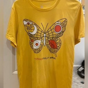 “Wonderfully Made” yellow butterfly t-shirt